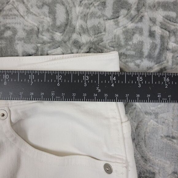 Madewell Jeans Women's 28 White 10" High-Rise Skinny Crop  Button Fly Raw Hem - Picture 11 of 15